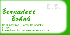 bernadett bohak business card
